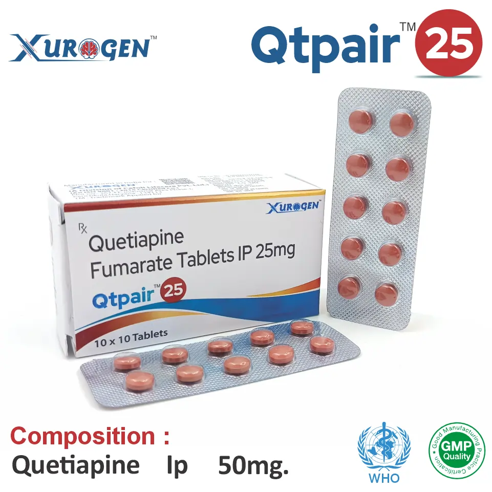 Quetiapine Fumarate 25mg Tablet | Best Price for PCD Pharma Franchise in Psychiatry Care